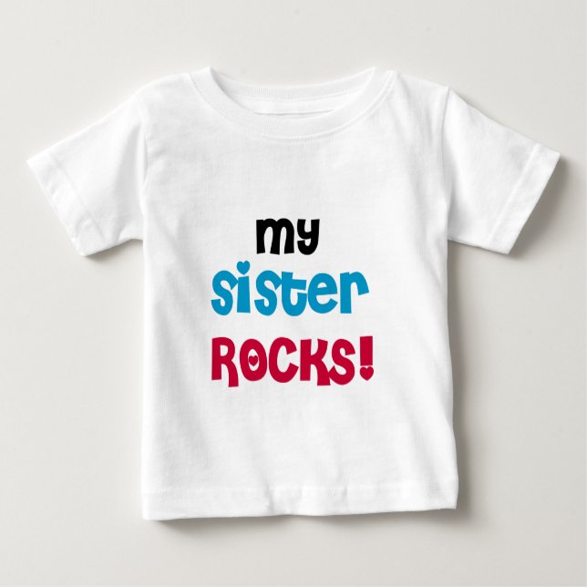 Camiseta Para Bebê Minha Irmã Rocks (Frente)