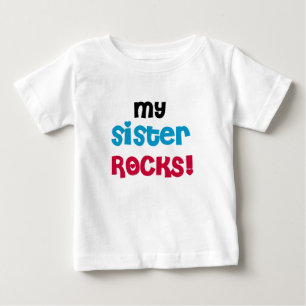 Camiseta Para Bebê Minha Irmã Rocks