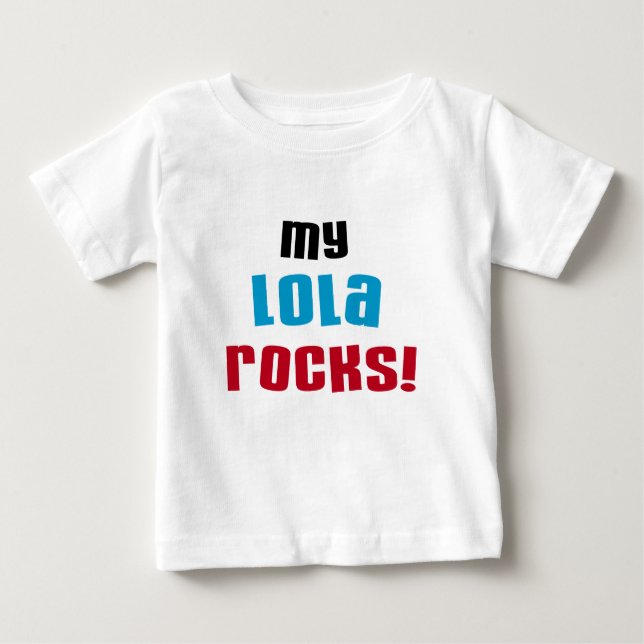 Camiseta Para Bebê Minha Lola Rocks T-shirts e presentes (Frente)