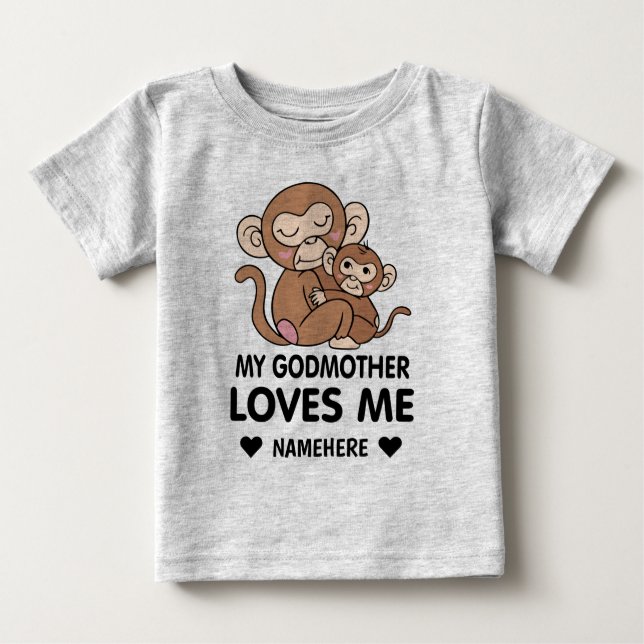 Camiseta Para Bebê Minha Madrinha Me Ama (Frente)