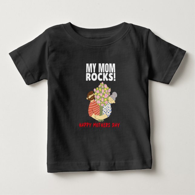 Camiseta Para Bebê Minha mãe é uma boa designer de arte (Frente)