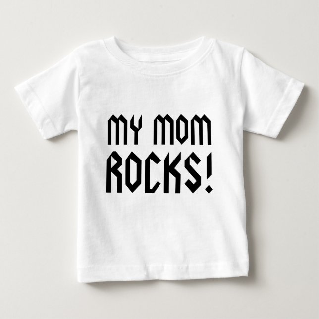 Camiseta Para Bebê Minha mãe Rocks! (Frente)