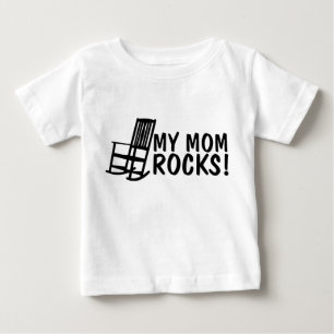 Camiseta Para Bebê Minha mãe Rocks