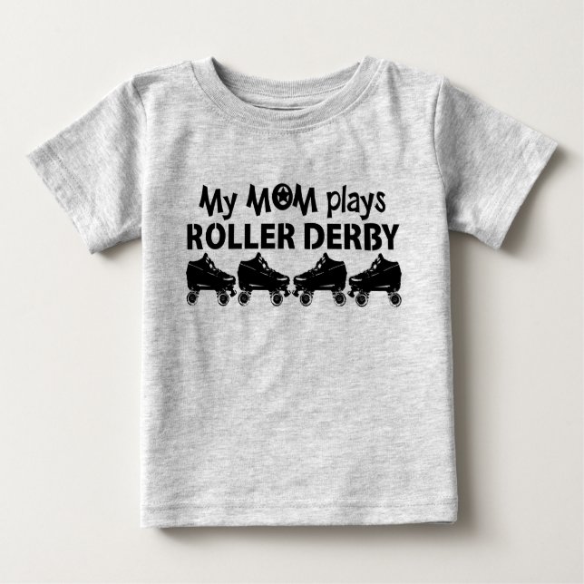 Camiseta Para Bebê Minha mãe toca Roller Derby, Roller Skating (Frente)