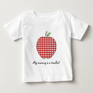 Camiseta Para Bebê Minha mamãe é um guingão vermelho Apple da cami