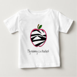 Camiseta Para Bebê Minha mamãe é um professor - impressão Apple da