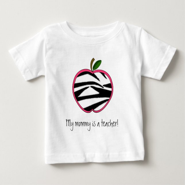 Camiseta Para Bebê Minha mamãe é um professor - impressão Apple da (Frente)