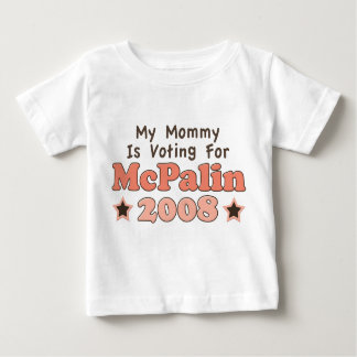 Camiseta Para Bebê Minha Mamãe Está Votando Para McPalin 2008 De Long
