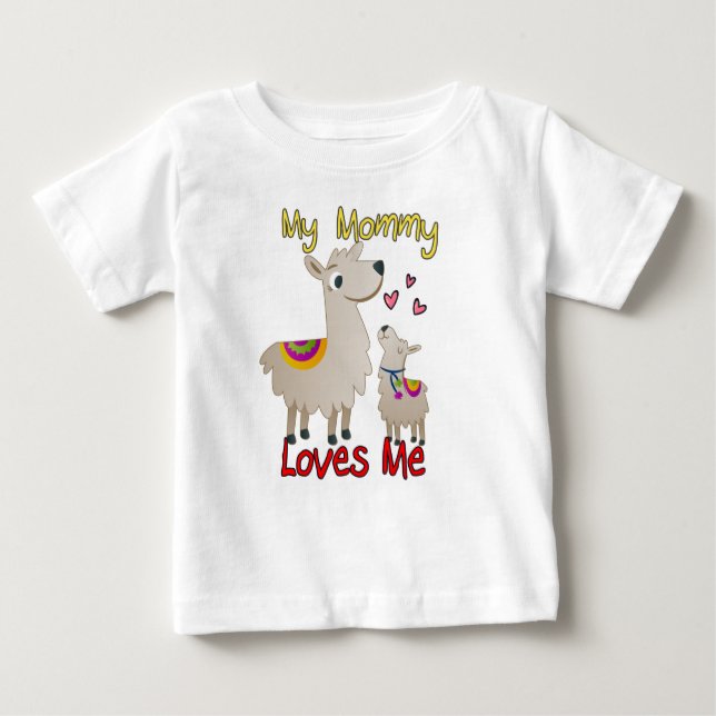 Camiseta Para Bebê Minha Mamãe Me Ama Llama (Frente)