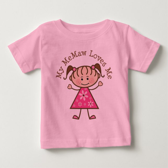 Camiseta Para Bebê Minha Memaw me ama Figura picante (Frente)
