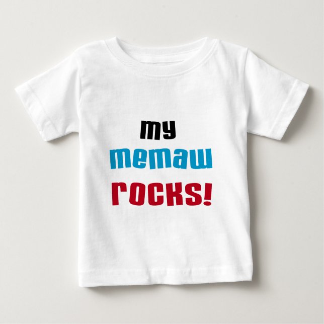 Camiseta Para Bebê Minha Memaw Rocks T-shirts e presentes (Frente)