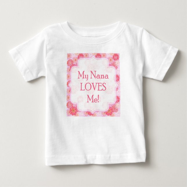 Camiseta Para Bebê Minha Nana ama-me Onsie (Frente)
