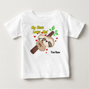 Camiseta Para Bebê Minha Nana ama-me preguiça