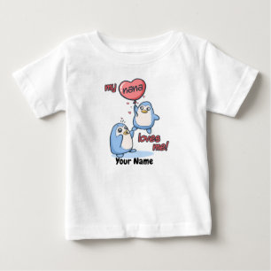 Camiseta Para Bebê Minha Nana me ama pinguins