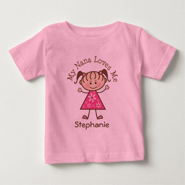 Camiseta Para Bebê Minha Nana me ama t-shirt feminina personalizada (Frente)