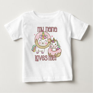 Camiseta Para Bebê Minha Nana me ama Unicórnios