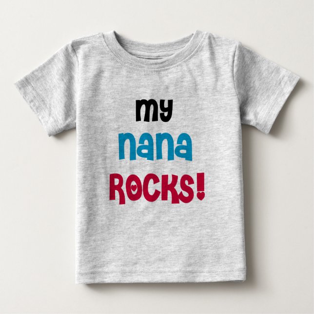 Camiseta Para Bebê Minha Nana Rocks (Frente)