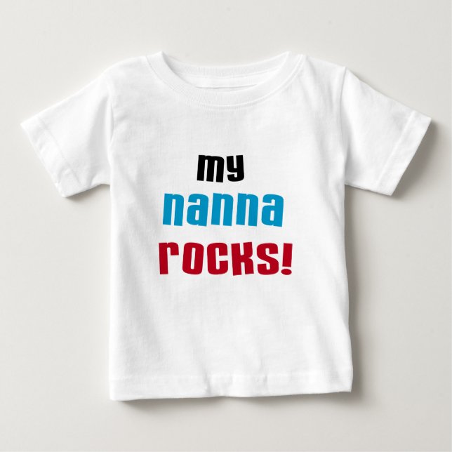 Camiseta Para Bebê Minha Nanna Rocks T shirts e presentes (Frente)