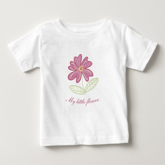 Camiseta Para Bebê Minha pequena flor (Frente)
