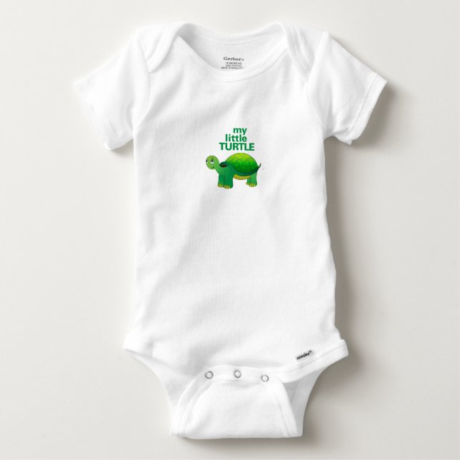 Camiseta Para Bebê Minha Pequena Tartaruga (Frente)