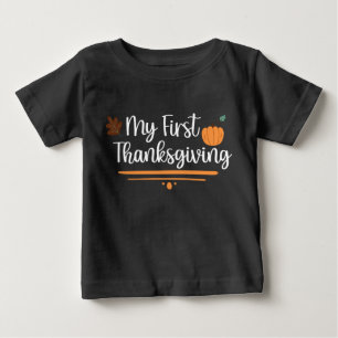 Camiseta Para Bebê Minha Primeira Ação de Graças