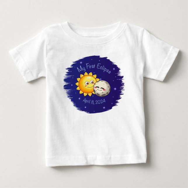 Camiseta Para Bebê Minha primeira camiseta de bebê Eclipse (Frente)