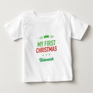Camiseta Para Bebê Minha Primeira Camiseta de Natal do Bebê