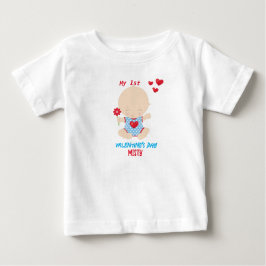 Camiseta Para Bebê Minha Primeira Camiseta Dia de os namorados Bebê