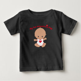 Camiseta Para Bebê Minha Primeira Camiseta Dia de os namorados Bebê