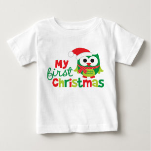 Camiseta Para Bebê Minha primeira coruja do papai noel do Natal