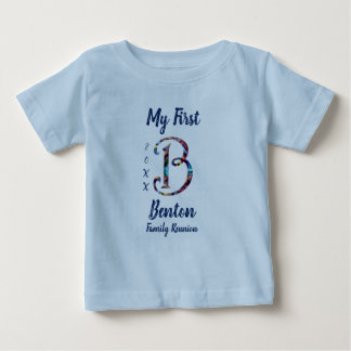 Camiseta Para Bebê Minha Primeira Família - Letra B Tie-Dye Monograma