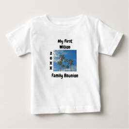 Camiseta Para Bebê Minha Primeira Família Sindicato Palm Tree Beach K