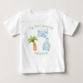 Camiseta Para Bebê Minha Primeira Férias De Verão Engraçada
