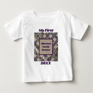 Camiseta Para Bebê Minha primeira lembrança da edredão de retalhos 