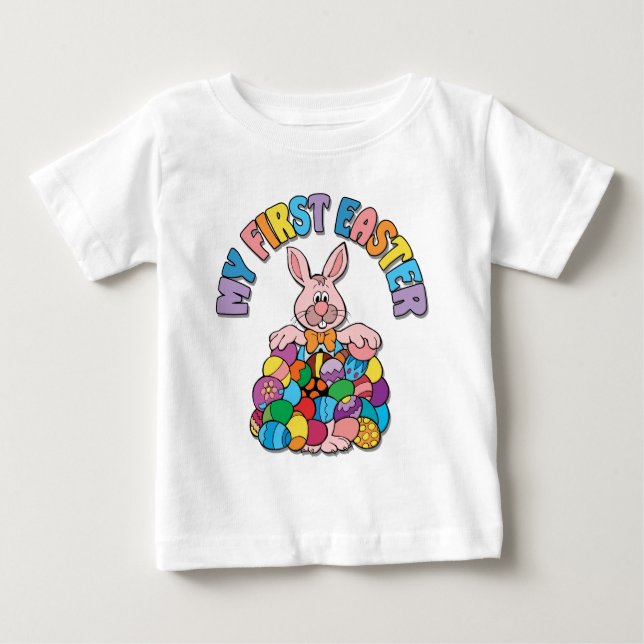Camiseta Para Bebê Minha primeira páscoa (Frente)