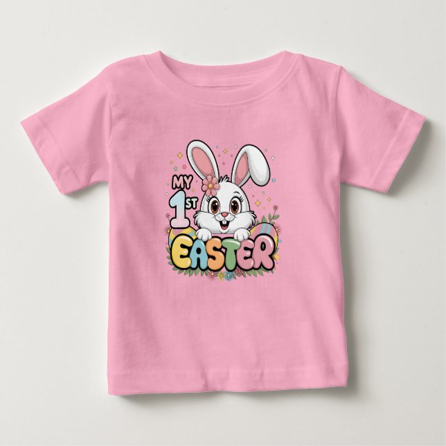 Camiseta Para Bebê Minha Primeira Páscoa (Frente)