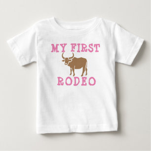 Camiseta Para Bebê Minha Primeira Rapariga de Aniversário do Rodeo 1r