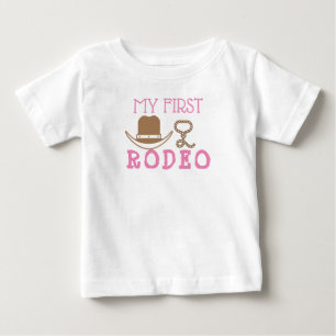 Camiseta Para Bebê Minha Primeira Rapariga de Aniversário do Rodeo 1r