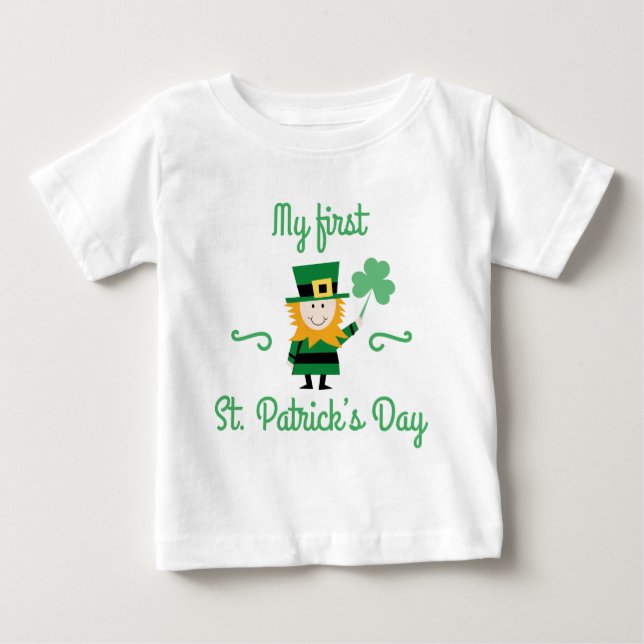 Camiseta Para Bebê Minha primeira Rua. Dia do Patrick (Frente)