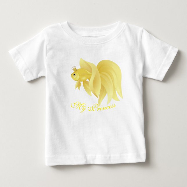 Camiseta Para Bebê Minha Princesa Peixe Dourado (Frente)