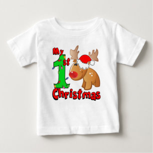 Camiseta Para Bebê Minha Reindeer de Natal de 1rua