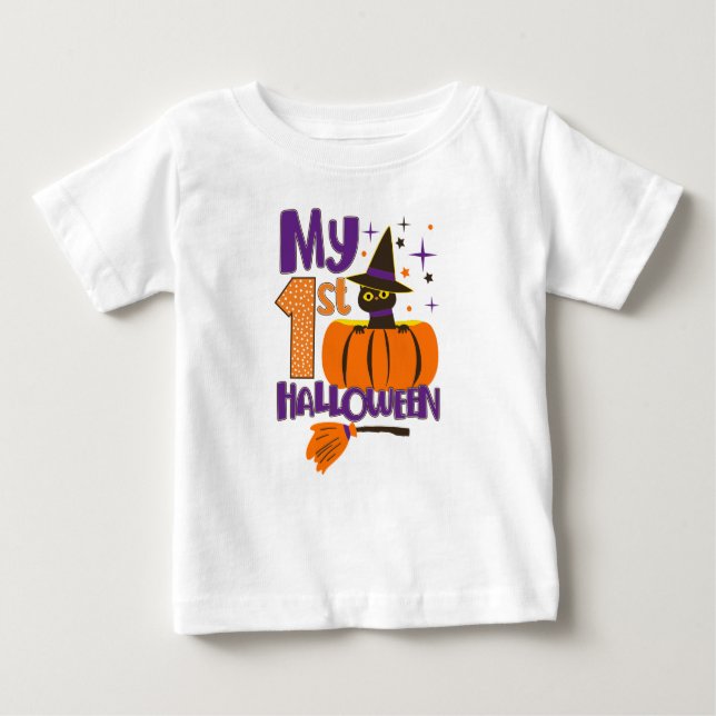 Camiseta Para Bebê Minha rua de 10 Halloween Negra Negra Negra Negra  (Frente)