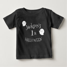 Camiseta Para Bebê Minha rua de Halloween Black & White Personalizada