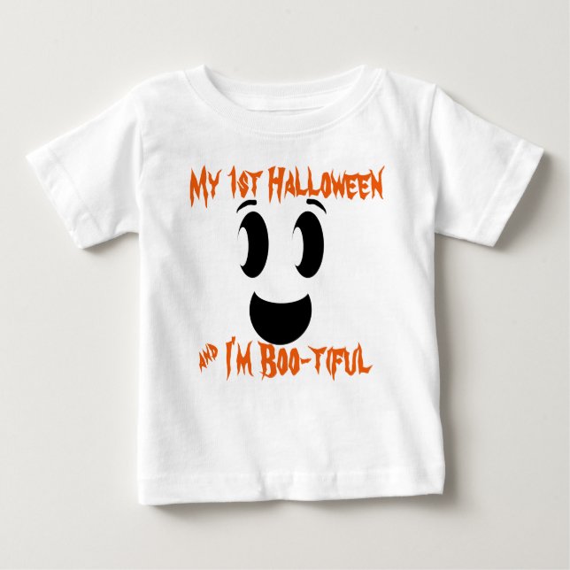 Camiseta Para Bebê Minha rua de Halloween Ghost (Frente)