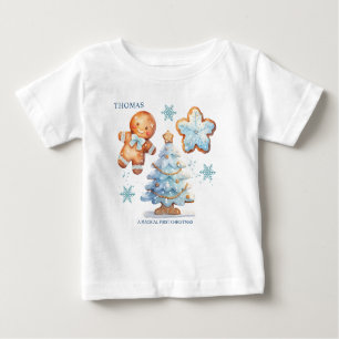 Camiseta Para Bebê Minha rua de Natal Garoto Neve