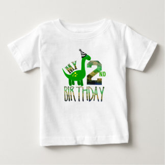 Camiseta Para Bebê Minha Segunda Camiseta do Dinossauro Bebê