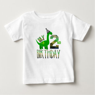 Camiseta Para Bebê Minha Segunda Camiseta Do Dinossauro Bebê T-Shirt