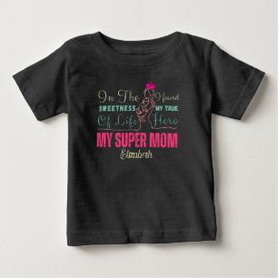 Camiseta Para Bebê Minha Super Mãe Melhor de Todas