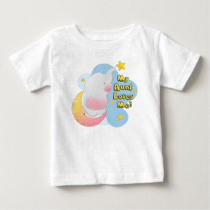 Camiseta Para Bebê Minha tia Amor Me Elefante