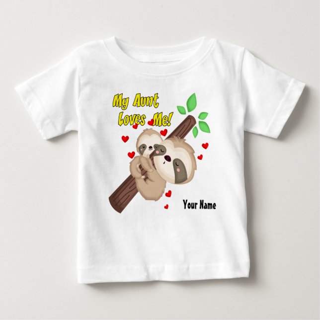 Camiseta Para Bebê Minha tia Amor Me Preguiça (Frente)